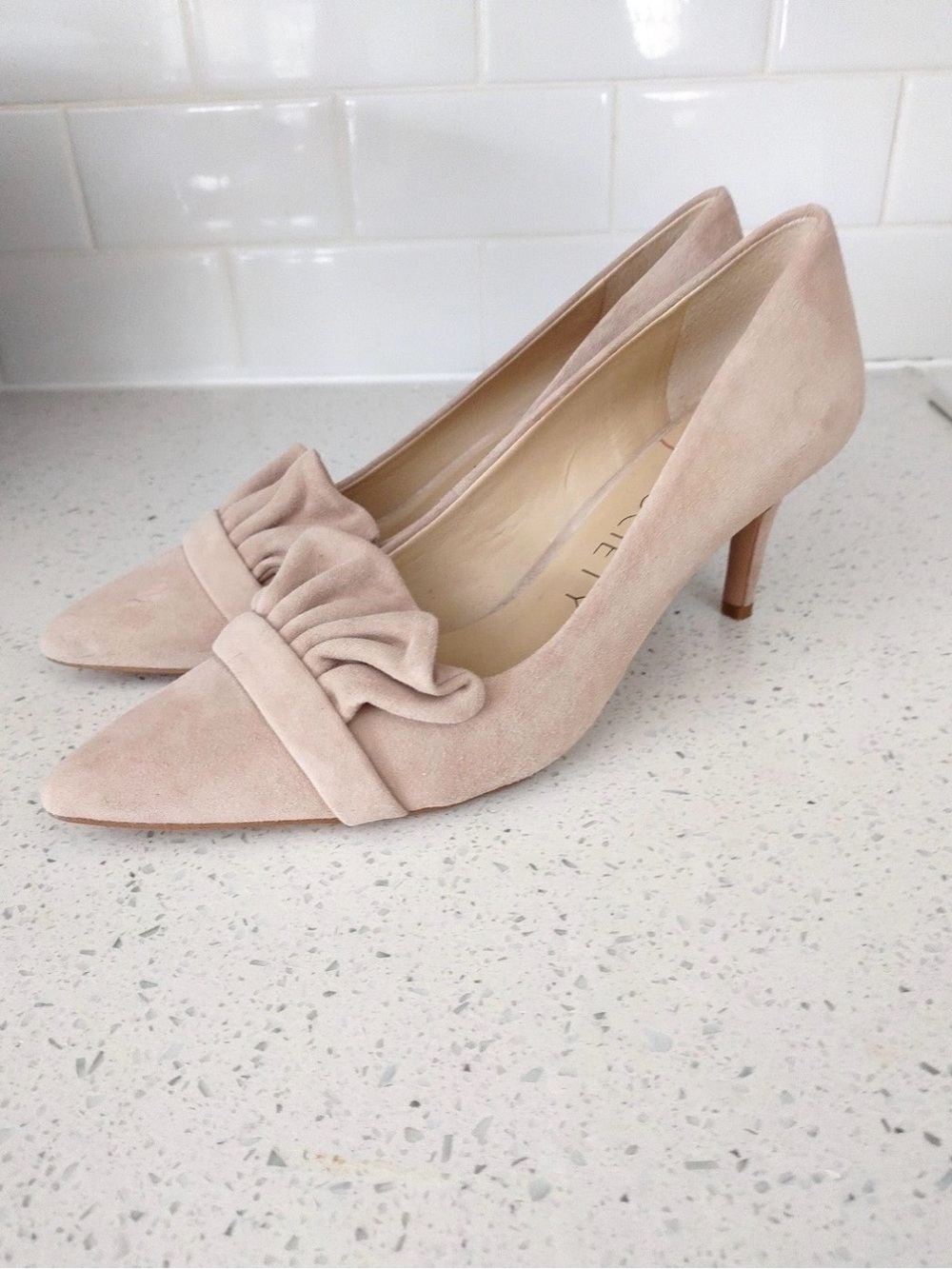 Brand New Sole Society Blush Suede Pointed-Toe Heels | Size 7.5